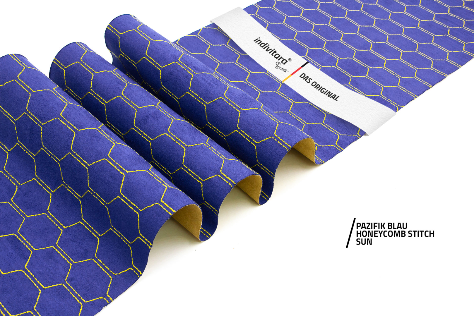indivitara® Premium Stitch - selbstklebender Mikrofaserstoff Premium mit echten Nähten - Meterware - verschiedene Farben